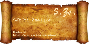 Sóti Zselyke névjegykártya